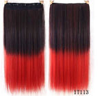 Rizado natural de la fibra de la extensión sintética roja da alta temperatura del pelo