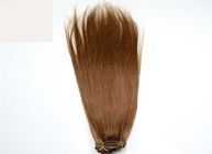 Clip en extensiones del pelo, cabello humano recto coloreado de Remy del brasileño de la armadura