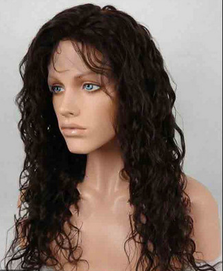 Rizado rizado del cordón de las pelucas llenas el 100% indias sin procesar del cabello humano con el pelo del bebé