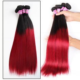 El pelo brasileño suave 1B/pelo recto rojo 3 de la Virgen de 7A Ombre de Ombre lía para el adulto